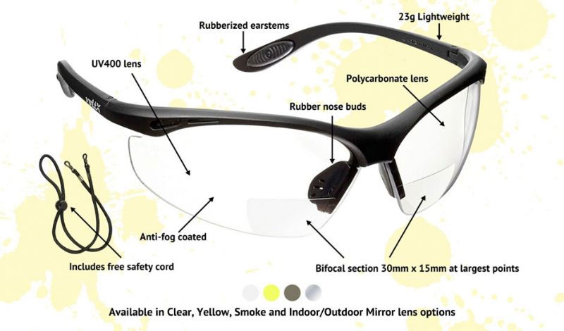 Bifocal Glasses VoltX 'CONSTRUCTOR ULTIMATE' Bifocal Reading Safety Glasses Clear Lens 20 Dioptre Ce En166ft Certified Premium Cycling Sports~p74840971 Safety Glasses For Work